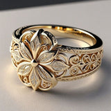 Exotischer Blüten-Zirkonia-Goldring