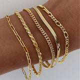 Gold Multi-Ketten-Armband-Set - Layering-Stack