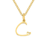 Herz-Initial-Halskette | Gold