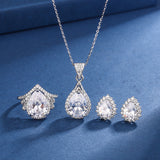 Aria weißes Tropfen-Set | Weißgold
