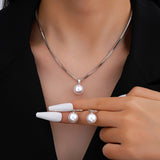 Golden Grace Perlen-Schmuckset | Weißgold
