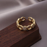 Kristall-Waben-Ring | Gold