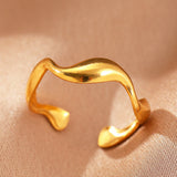 Elyra glatter Flow-Ring | Gold