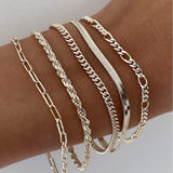 Gold Multi-Ketten-Armband-Set - Layering-Stack