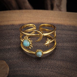 Soluna Türkis Orbit-Ring | Gold