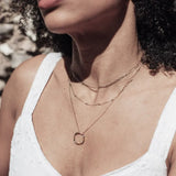 Offene dreireihige Kreis-Halskette | Gold