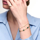 Smaragd-Gliederketten-Armband | Gold