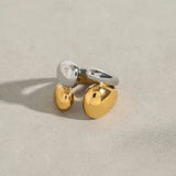 Bicolor Gold Silber Stapelring