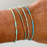 Schickes Boho Türkis-Perlen-Armband-Set
