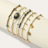Gold Lava-Türkis-Armband-Set