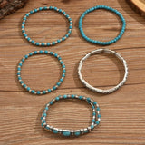 Boho Türkis-Perlen-Armband-Set