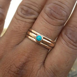Boho mehrlagiger Türkis-Stein-Ring