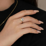 Zeitloses Silber Zirkonia Sonne-Mond Ring-Set