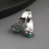 Eleganter Vintage Türkis-Kreuz-Bandring