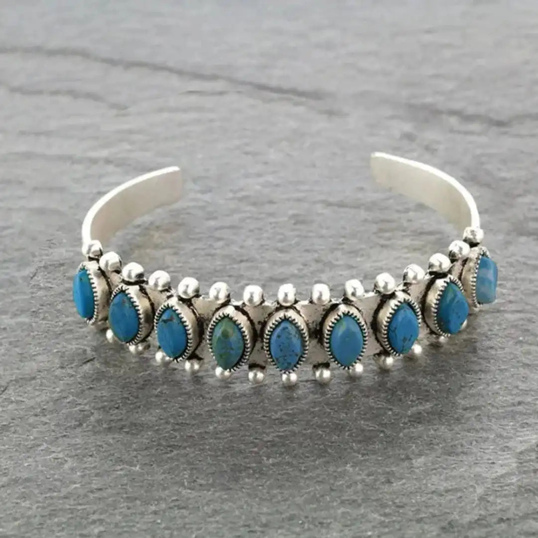 Vintage Tibet-Silber Stein-Armband