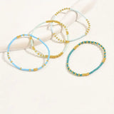 Schickes Boho Türkis-Perlen-Armband-Set