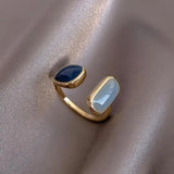 Boho verstellbarer Ring mit blauem Edelstein