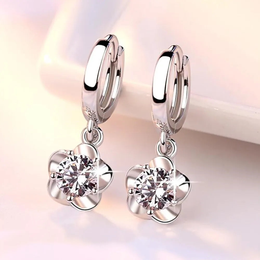 Ohrringe aus Sterlingsilber mit lila und weißem Zirkon - Haller