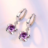Ohrringe aus Sterlingsilber mit lila und weißem Zirkon - Haller