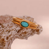Vintage Goldring mit Naturstein