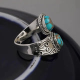 Eleganter Vintage Türkis-Kreuz-Bandring