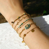 Gold Lava-Türkis-Armband-Set
