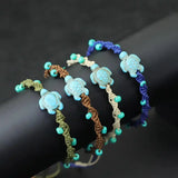 Boho Schildkröten-Perlen-Kordelarmband