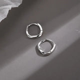 Runde Ohrringe aus Sterlingsilber mit Einlage - Haller