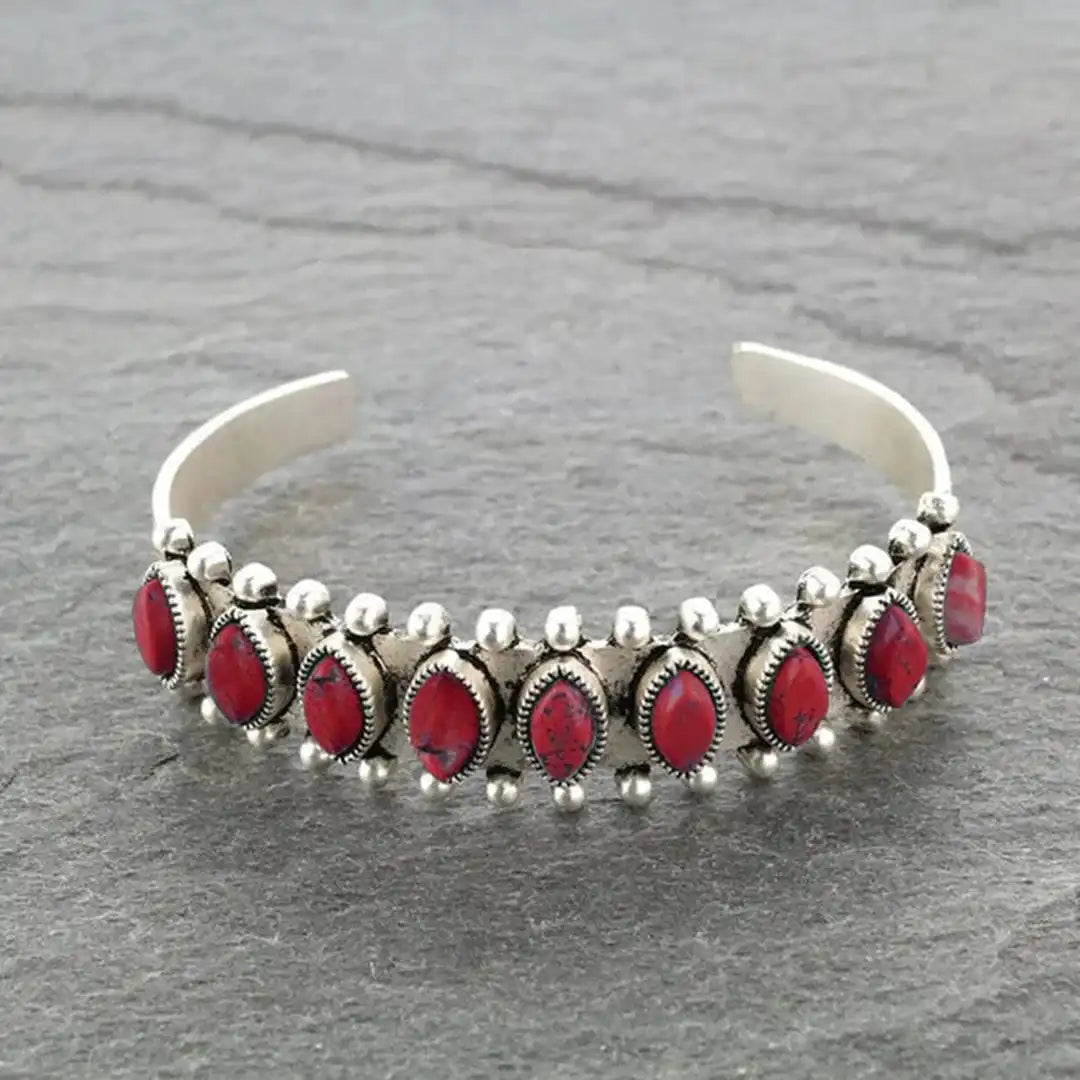 Vintage Tibet-Silber Stein-Armband