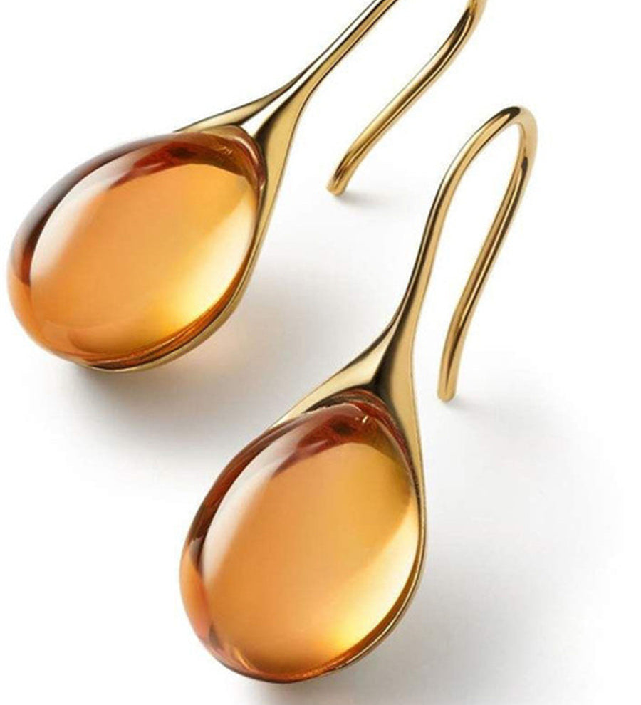 Kristall-Ohrhänger in Gold und Silber
