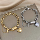 Massives Herz-Armband | Gold