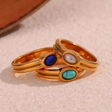 Vintage Goldring mit Naturstein