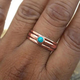 Boho mehrlagiger Türkis-Stein-Ring