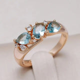 Vintage Roségold blauer Zirkon-Ring
