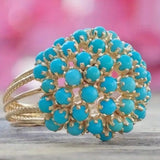 Boho mehrlagiger Türkis-Stein-Perlen-Ring