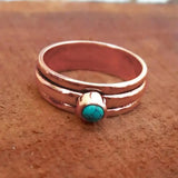 Boho mehrlagiger Türkis-Stein-Ring