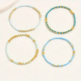 Schickes Boho Türkis-Perlen-Armband-Set