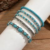 Premium Türkis Perlen-Armband-Set