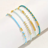 Schickes Boho Türkis-Perlen-Armband-Set
