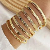 Goldenes offenes Armreif Resort-Armband-Set