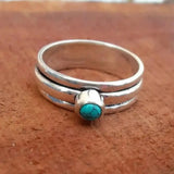 Boho mehrlagiger Türkis-Stein-Ring