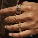 Vielfältiges Baguette-Zirkonia-Ring-Set