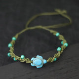 Boho Schildkröten-Perlen-Kordelarmband