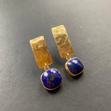 Boho quadratische Lapislazuli-Ohrhänger