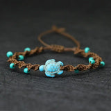 Boho Schildkröten-Perlen-Kordelarmband