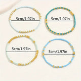 Schickes Boho Türkis-Perlen-Armband-Set