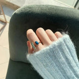 Boho verstellbarer Ring mit blauem Edelstein