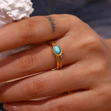 Vintage Goldring mit Naturstein