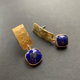 Boho quadratische Lapislazuli-Ohrhänger