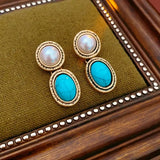 Türkis & Perle Antik-Gold Statement-Set